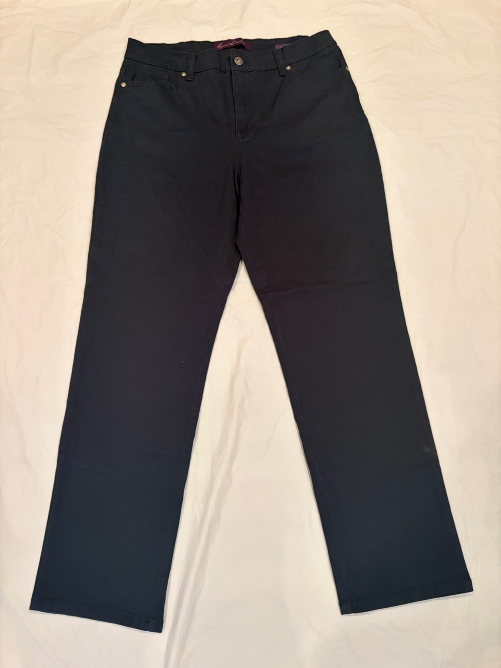 Gloria Vanderbilt Pants Women's Size 14 Navy 5 Pocket Design Amanda Stretch